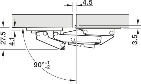 Häfele Kalkar kapak menteşesi Free CH 350 2 1 kg'a ≤2,1 kg 356.36.611