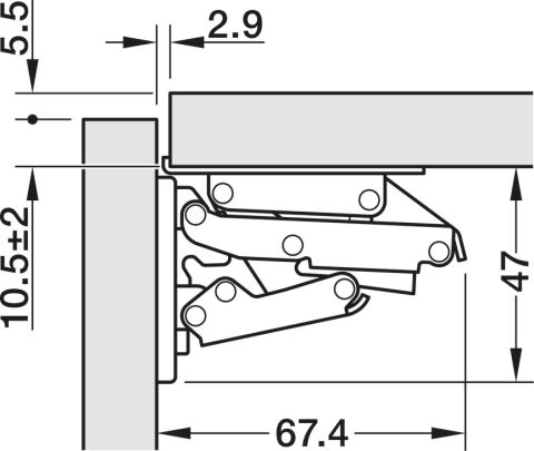 Häfele Kalkar kapak menteşesi Free CH 350 2 1 kg'a ≤2,1 kg 356.36.611