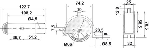 Häfele BAMBINO - Mobilya Tekerleği 65 mm Antrasit/Beyaz Frensiz, geçme 40 kg 661.40.550
