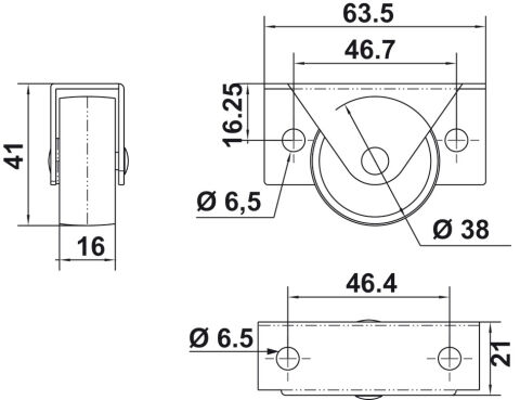 Häfele STEAD - Mobilya Tekerleği 38 mm 41 mm Beyaz Mat Vidalanarak 661.40.751