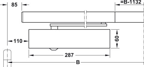 Hafele Üst kapı kapatıcı, TS 5000 E-ISM, EN 2–6, kılavuz
