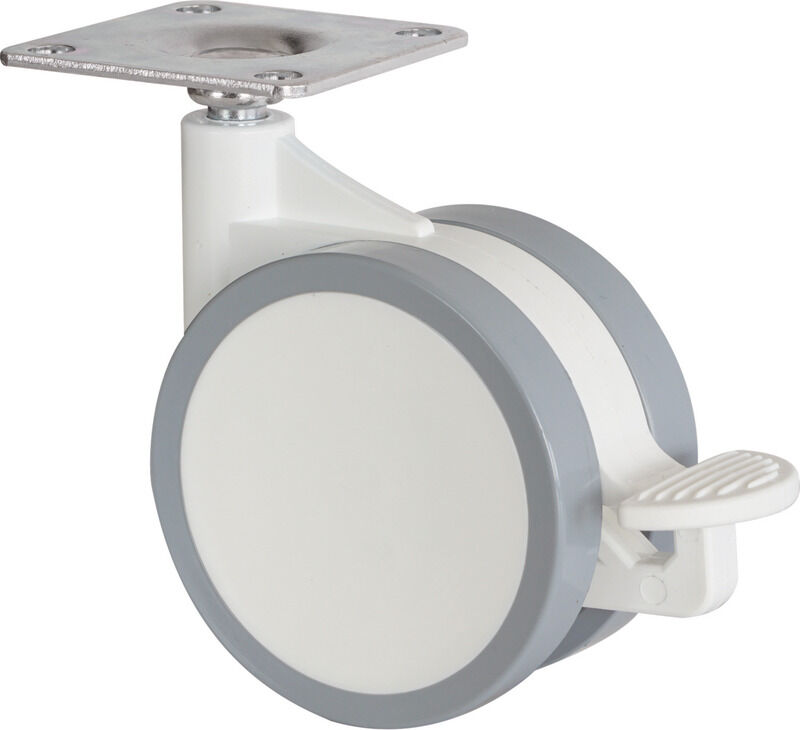 Häfele MENTO - İkiz Tekerlek 65 mm 88 mm Açık Gri Plakalı 661.41.536