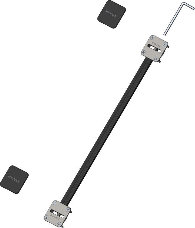 Häfele Ahşap Kapak Gergi Donanımı 16mm Siyah Siyah Mat Eğilmiş kapaklar 406.99.602
