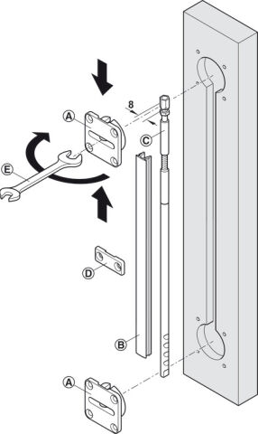 Häfele Ahşap Kapak Gergi Donanımı 16mm Siyah Siyah Mat Eğilmiş kapaklar 406.99.603