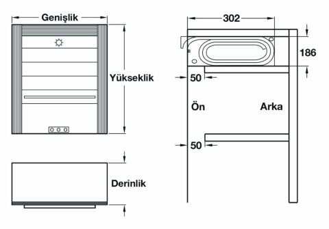 Häfele RISE Cam Stor Sistemleri 1320mm - 1,320 mm Beyaz 443.10.044