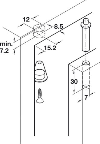 Häfele Pivot menteşe Plastik - Beyaz 361.22.710