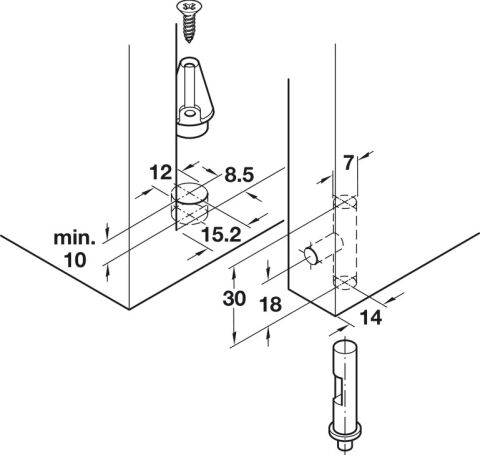 Häfele Pivot menteşe Plastik - Beyaz 361.22.710