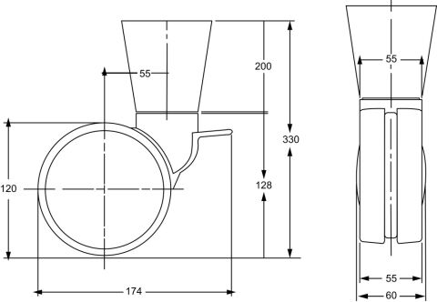 Häfele BRIDGE - Sehpa Tekerleği 120 mm 330 mm Krom Mat Milli, M10 661.84.900