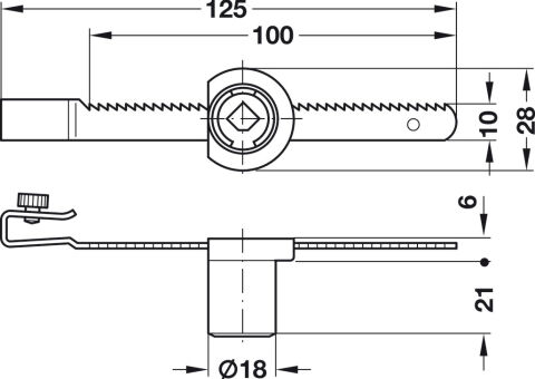 Häfele Symo EC Cam kilidi klipsleme için - 18 mm Gövde: Mat nikel kaplama 233.44.600