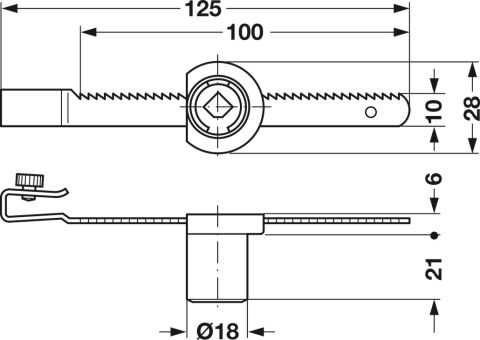 Häfele Symo EC Cam kilidi klipsleme için - 18 mm Gövde: Mat nikel kaplama 233.44.600