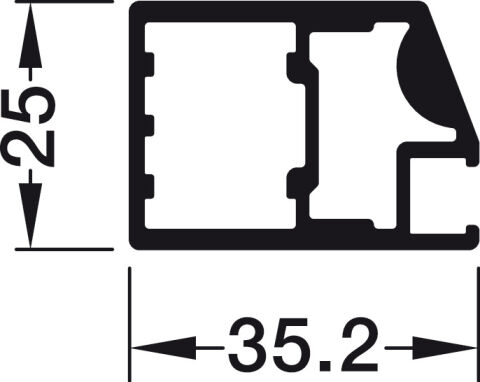 Hafele Alüminyum Cam Çerçeve Profili - 563.54.073