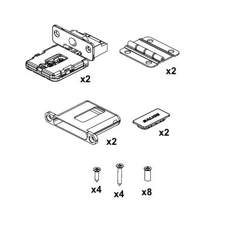 Häfele Folder menteşe set 2li Titanyum - 408.46.034