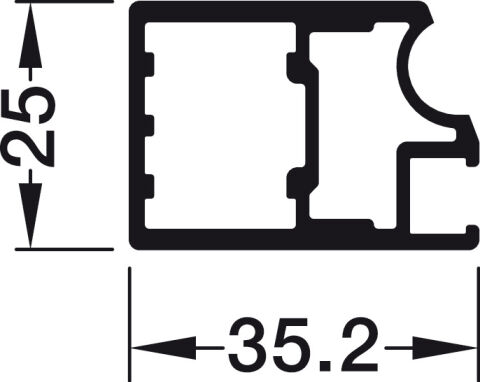 Hafele Alüminyum Cam Çerçeve Profili - 563.54.963