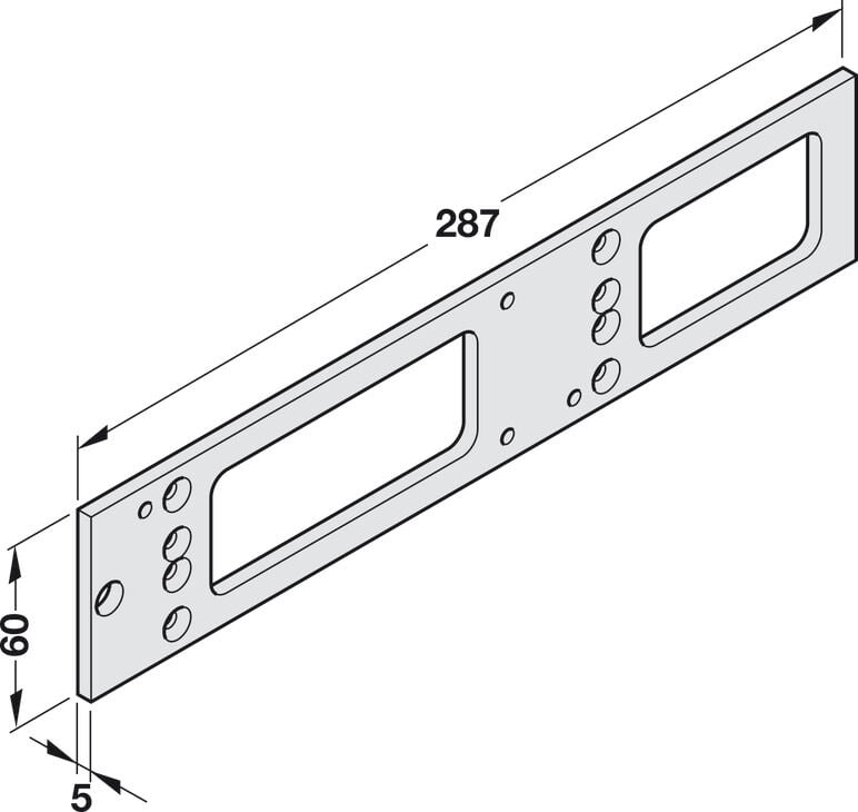 Hafele Montaj plakası, TS 4000 ve TS 5000 için, üst kapı