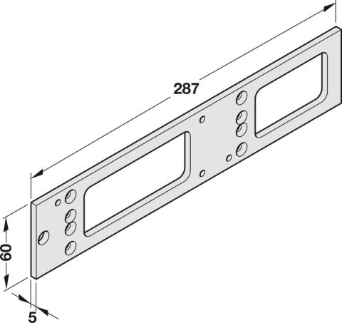 Hafele Montaj plakası, TS 4000 ve TS 5000 için, üst kapı