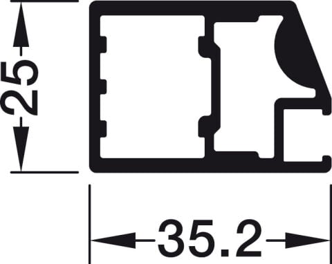 Hafele Alüminyum Cam Çerçeve Profili - 563.54.973