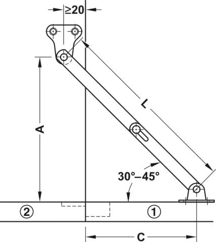 Häfele Kalkar kapak ahşap kapaklar için bağlantıda ≥200 mm 250 mm Nikel kaplama 365.10.782