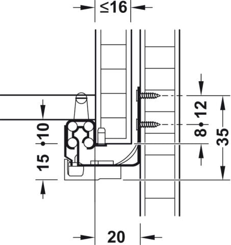 Häfele Matrix Runner UM S15 - Gizli Ray Çinko kaplama 15 kg 433.06.664