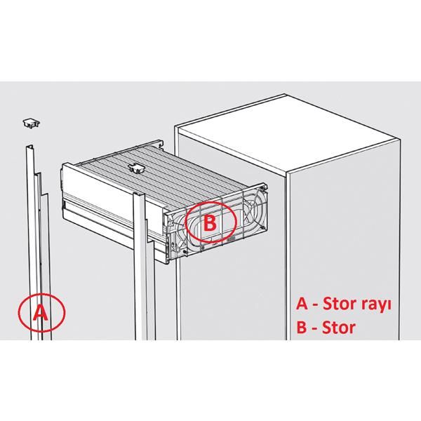 Hafele Stor Mekanizması Alüminyum 90cm