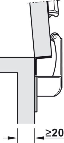 Häfele Menteşe tabanı - Gri 20 mm yan panel 365.13.603