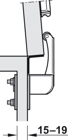 Häfele Menteşe tabanı - Gri 20 mm yan panel 365.13.603