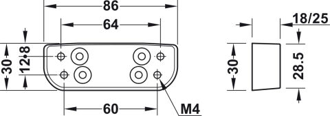 Häfele Ara plaka 25–40 mm kapak kalınlığı için Gri 365.13.604