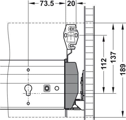 Hafele Ön panel desteği, Varyant S+ için - 425.54.910
