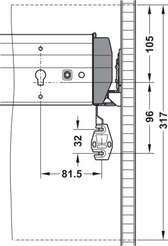 Hafele Ön panel desteği, Varyant S+ için - 425.54.910