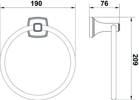 Häfele MARTIN - Halka Havluluk 190 mm 209 mm Parlak Krom 580.68.911