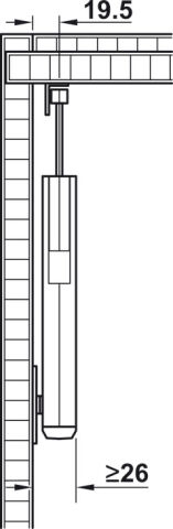 Hafele Free flap H 1.5 D pl.white - 372.39.430