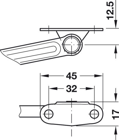 Hafele Free flap H 1.5 D pl.white - 372.39.430