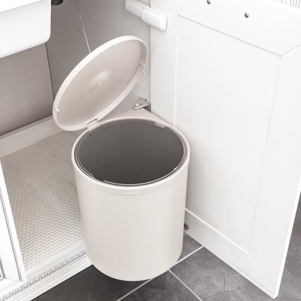 Hafele FIX II Çöp Kutusu İpli Krem Beyaz 13lt