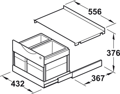 Häfele Çöp Kutuları Hailo Raumspar Tandem S - 556x367x376 mm 3644801 502.70.214