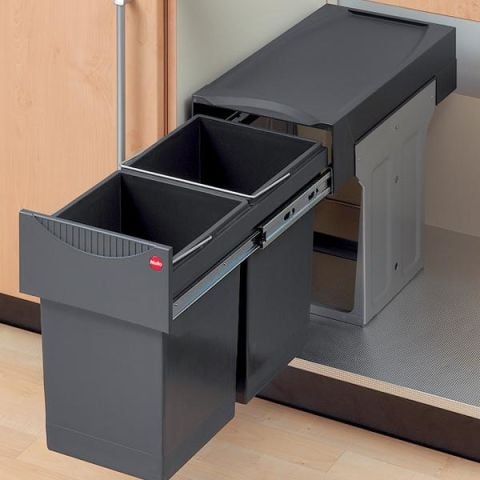 Hafele TANDEM Çöp Kutusu Gri 2x15lt