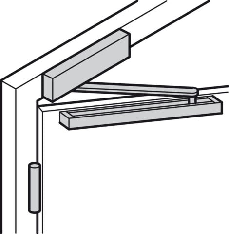 Hafele Üst kapı kapatıcı, Startec DCL 84, kılavuz raylı