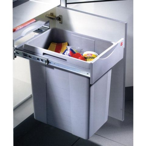 Hafele EASY CARGO Raylı Çöp Kutusu Gri 1x42lt