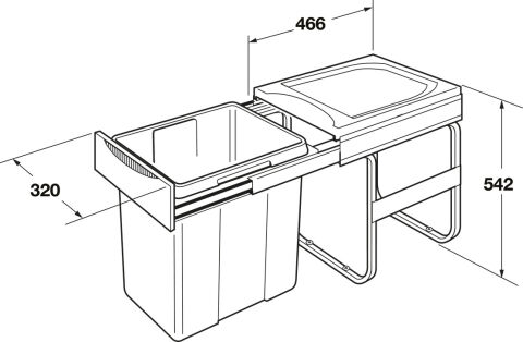 Häfele Çöp Kutuları Hailo Easy Cargo 42 - 320x466x542 mm 3668421 502.70.520