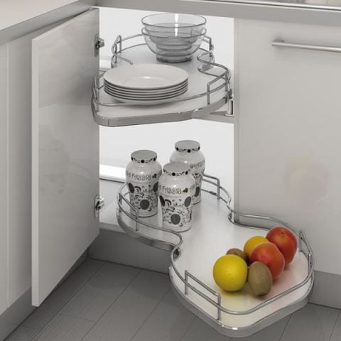 Hafele LUCCA Köşe Kiler Sistemi Seti Krom Sol 60cm