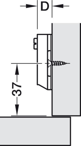 Hafele M310 SlideOn crucif.plate screw fix.H2 - 311.03.102