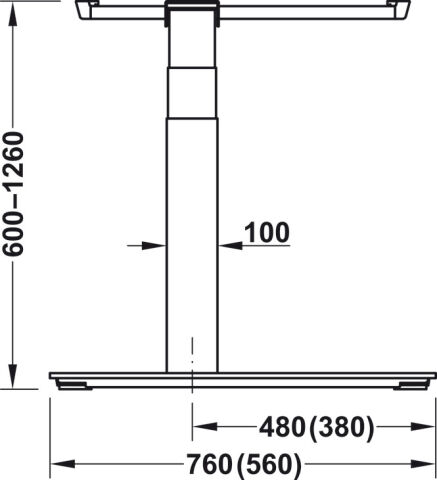 Masa tabanı, Hafele Officys TE651 tam set - 633.50.214