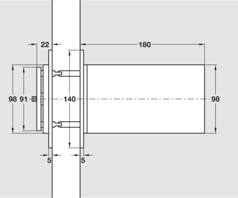 Hafele Gizli kapı kapatıcı, EN 3 - 931.90.438