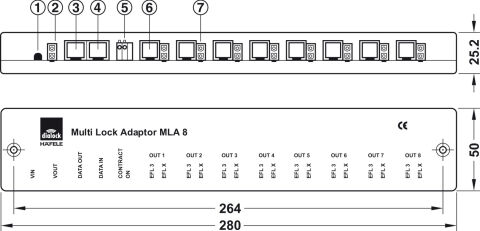 Häfele Çoklu kilit adaptörü MLA 8 Dialock tüm EFL Muhafaza: Açık gri 237.59.030