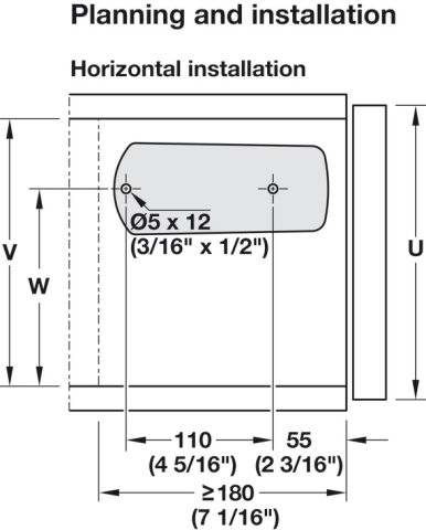 Häfele Çekmeli Kablolu Kalkar Kapak çekmeli kablolu C, 100 N 365.48.712