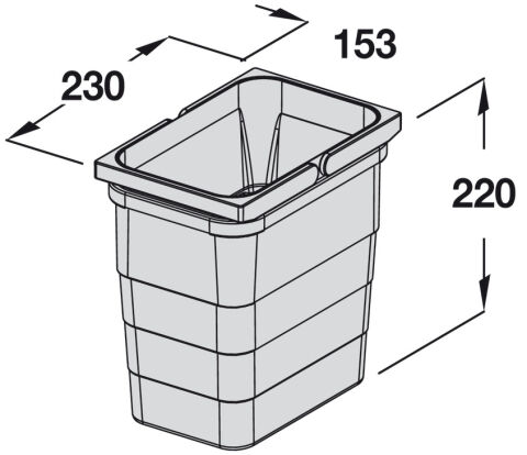 Häfele Yedek kutu 5 5 litre - 230x153x220 mm Gri 502.90.510