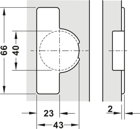 Gizli menteşe, Hafele Metalla 310 A/SM 95°, tam bini