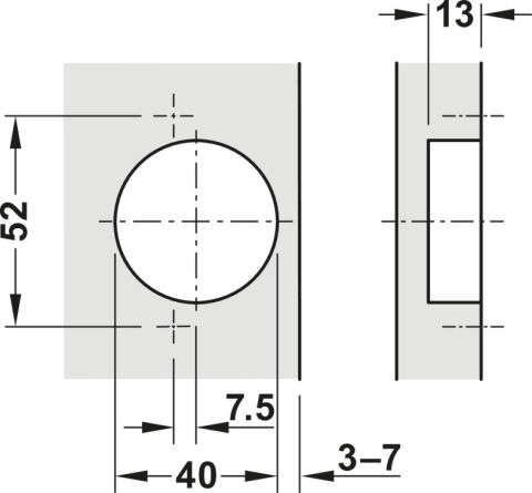 Gizli menteşe, Hafele Metalla 310 A/SM 95°, tam bini