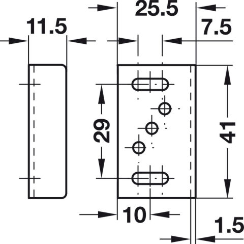 Häfele Açılı kilit karşılığı Vidalanarak montaj için 41 25,50 mm 41 mm 239.47.604