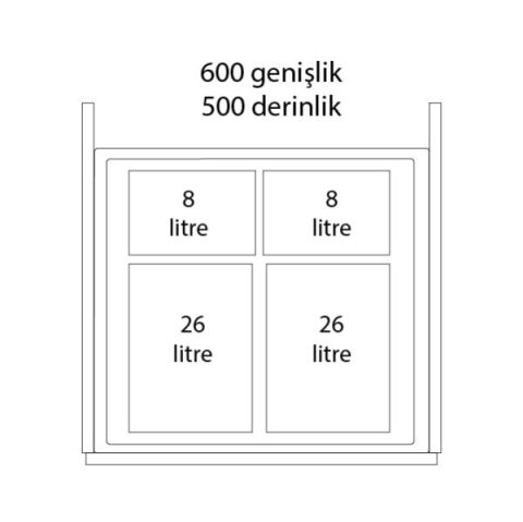 Hafele ONE2FIVE Asma Çerçevesi 600mm (Moovit)