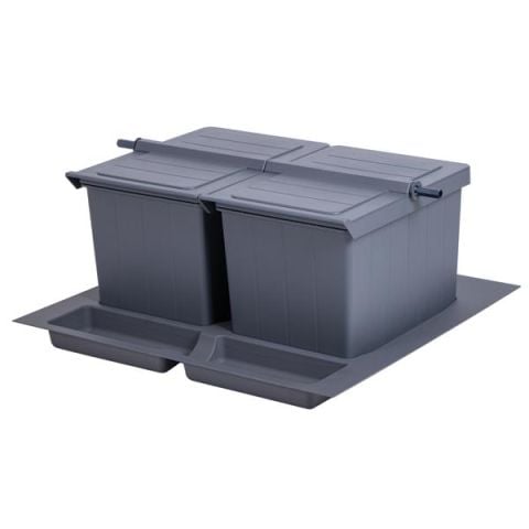 Hafele COVERT Çöp Kutusu Antrasit 600mm 2x12lt