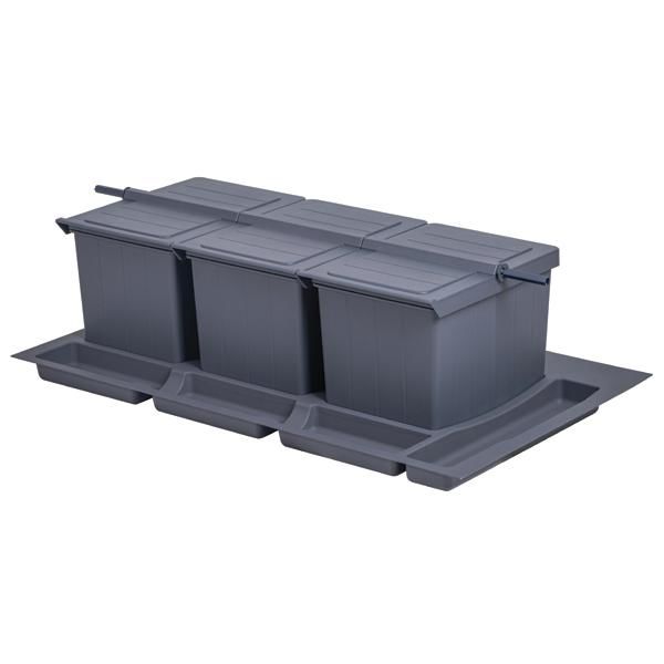 Hafele COVERT Çöp Kutusu Antrasit 900mm 3x12lt